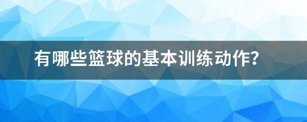 篮球训练动作要领有哪些内容